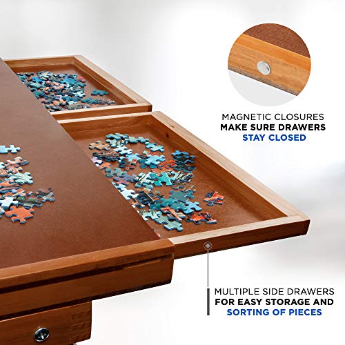 Jumbl Puzzle Board Rack | 27″ x 35″ Wooden Jigsaw Puzzle Table w/ 6