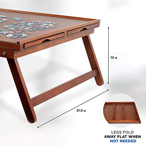 Jumbl Puzzle Board Rack | 23″ x 31″ Wooden Jigsaw Puzzle Table w/ 4