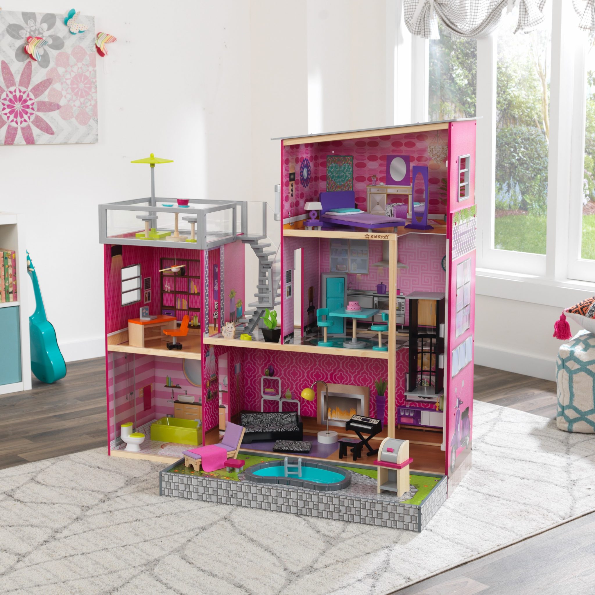 kidkraft uptown wooden modern dollhouse