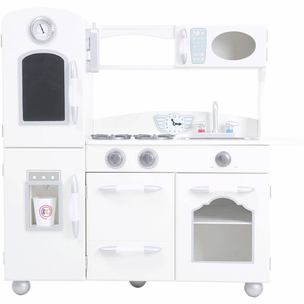 white retro play kitchen