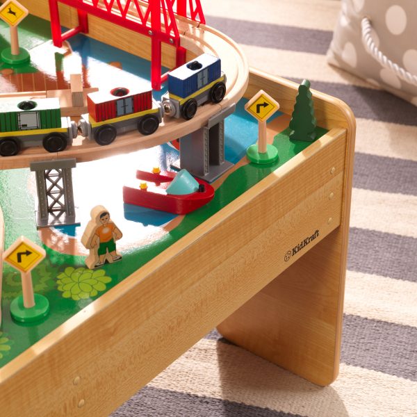 kidkraft adventure town railway train set & table