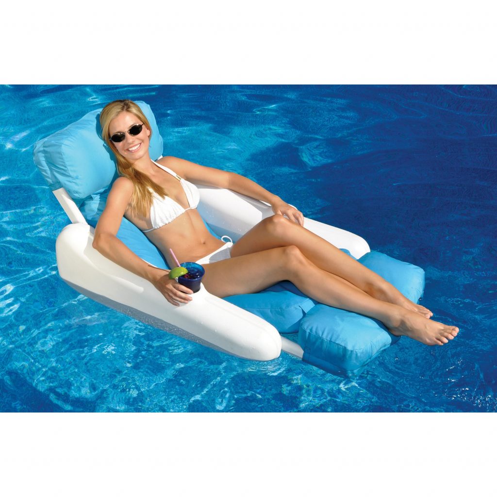 swimline sunchaser padded floating luxury chair pool lounger