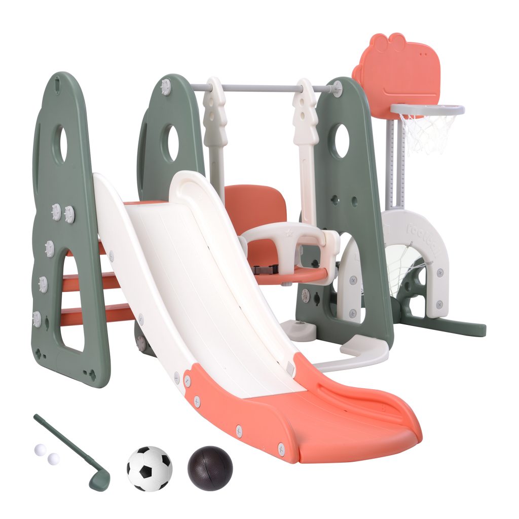 EUROCO 6 in 1 Toddle and Swing Set with Adjustable Swing and Slide