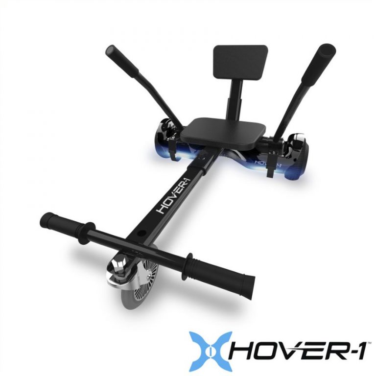 Hover1 AllStar Hoverboard & GoKart Attachment Combo, Black with LED