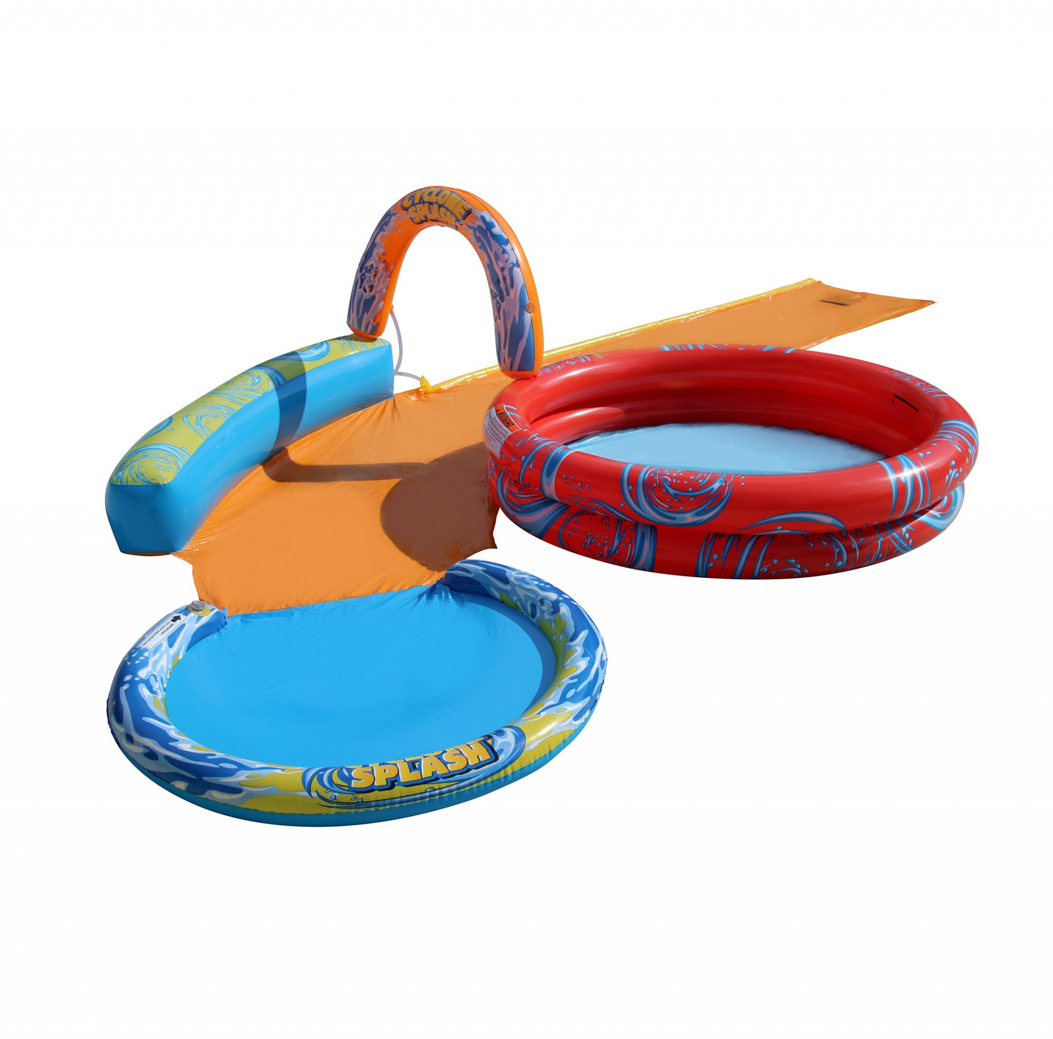 banzai cyclone splash park inflatable with sprinkling slide and water aqua pool