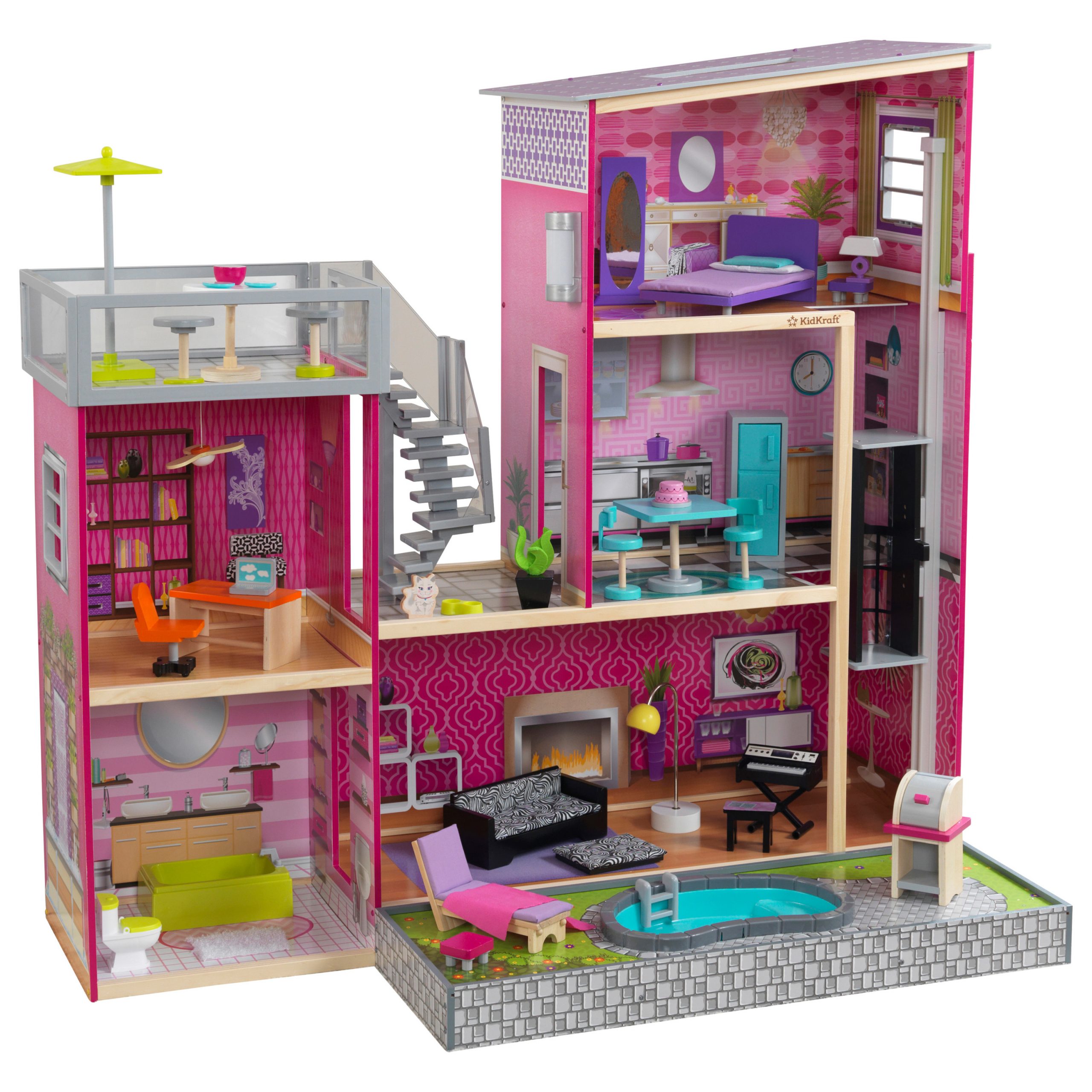 kidkraft uptown wooden modern dollhouse