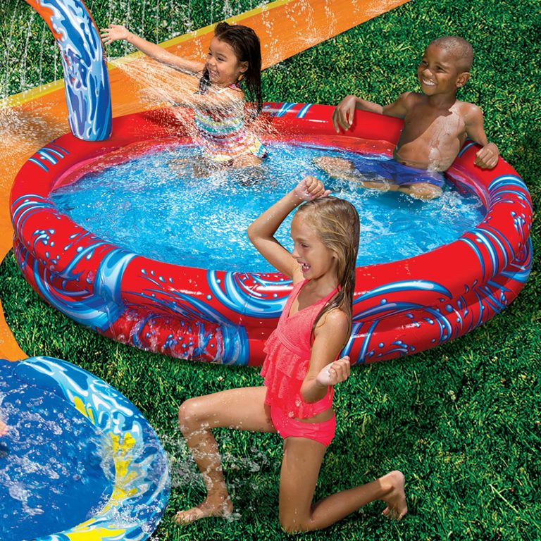 banzai cyclone splash park inflatable with sprinkling slide and water aqua pool