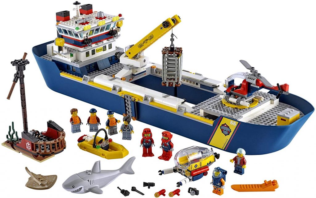 LEGO City Ocean Exploration Ship 60266, Toy Exploration Vessel, Mini ...