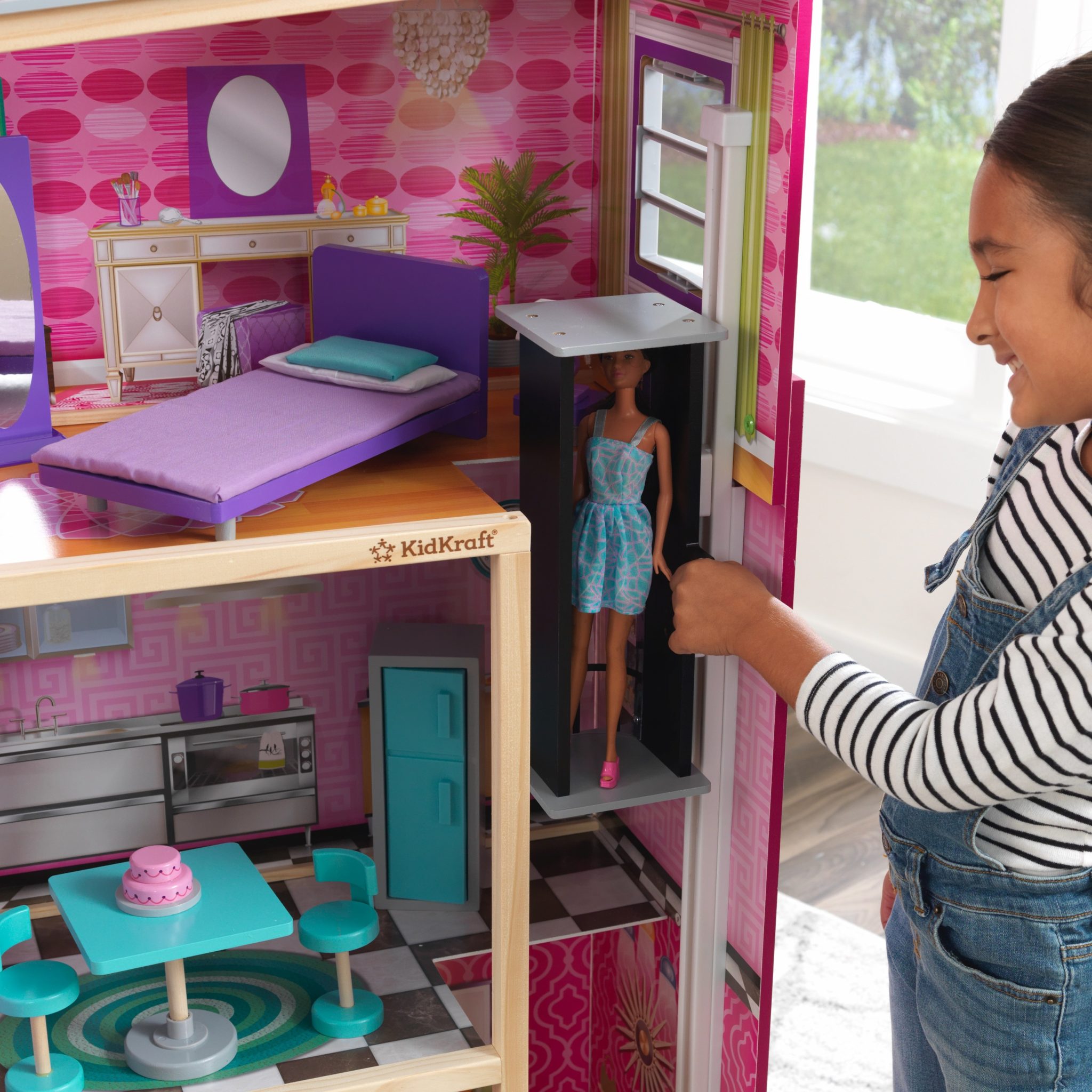 kidkraft uptown wooden modern dollhouse