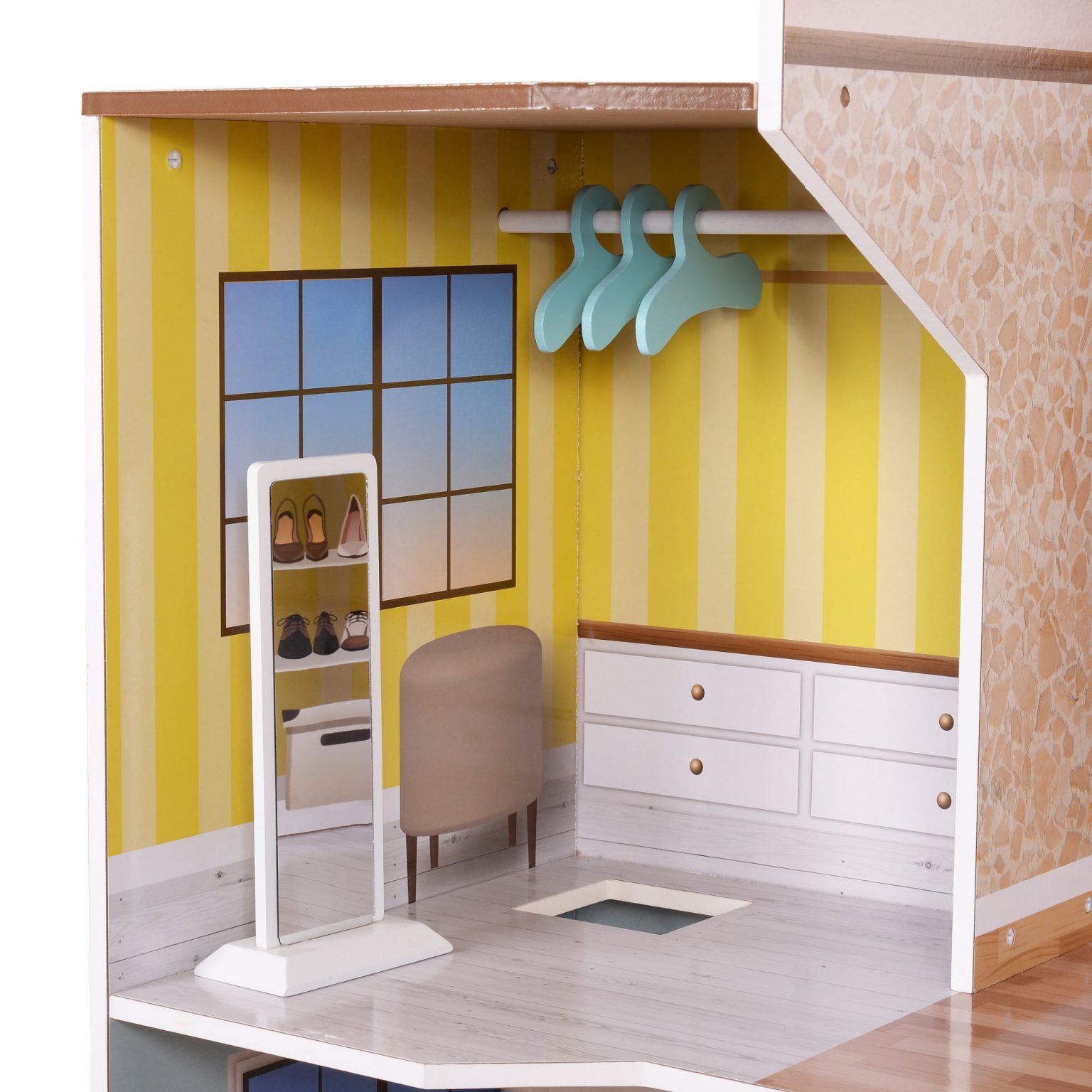 Olivia’s Little World Wooden Dreamland Mediterranean 3-Level Dollhouse ...